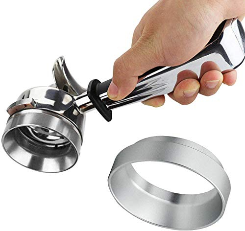 Aiggend Kaffee-Dosierring aus Aluminium, 58 mm, für Trichter, Espresso, zum präzisen Füllen des Kaffeepulvers, kompatibel mit Filterhaltern, Silber