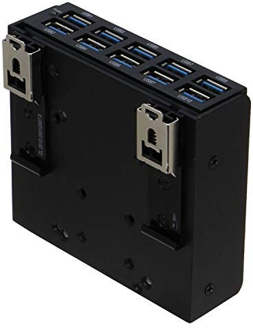 SEDNA - USB 3.1 Gen 1 (USB 3.0) 4-Port-DIN-Schienen-Montage-Hub, für industrielle Steuerung/Serverschrank-Montageanwendungen.