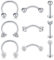LAURITAMI 16G Chirurgenstahl Tragus Knorpel Helix Piercings Ohrringe Piercing Stab Ohrrings Rook Augenbraue Hoop CZ Barbell Piercing Steckers Schmuck 8-9 STK