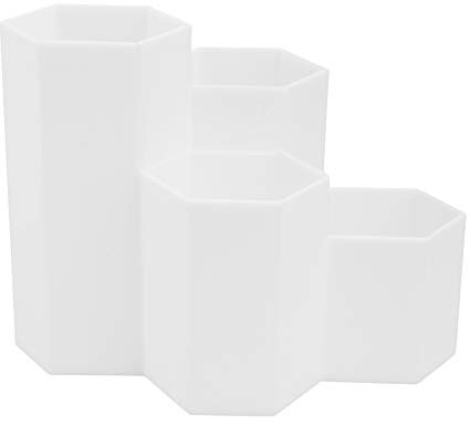 Cabilock Stylo Porte-Crayon Hexagone Crayon Tasse Pot Maquillage Pinceau Titulaire Papeterie Conteneur Organisateur de Bureau Cadeau pour La Décoration de Bureau