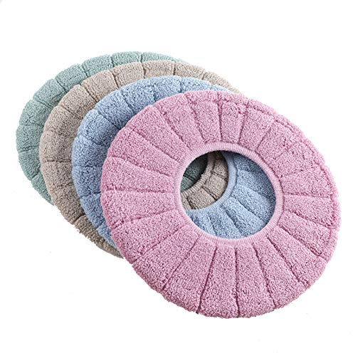 Cuscino per Sedile Wc Con Cuscino Più Caldo Spessa e Morbida Copriwater in Tessuto Cuscino per Sedile WC impermeabile Adatti per La Maggior Parte Dei Servizi Igienici di Tipo O-U Della Famiglia 4 Pcs