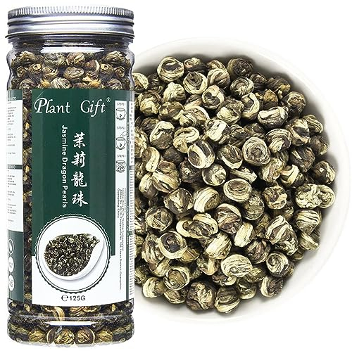PlantGift Jasmine Dragon Pearls 125G/4.4oz ??? Green Tea Loose Leaf, Jasmine Pearls Tea Dragon Ball, Best Jasmine Tea, oolong tea