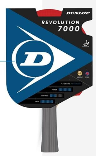 Dunlop Tischtennisschläger Revolution 7000, ITTF Zertifiziert, perfekt für fortgeschrittene Spieler