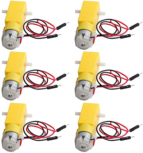 GUUZI 6 pièces TT DC Moteur de Boîte de Vitesses Double Arbre 3-6V Moteur à Engrenages pour Robot de Voiture Intelligent Arduino