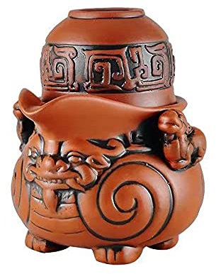 Handmade Ceramic Teapot Set, Chinese Pi Xiu Teapot and Teacup Set, Zisha Kung Fu Porcelain Teapot, Purple Clay Tea Sets (red)
