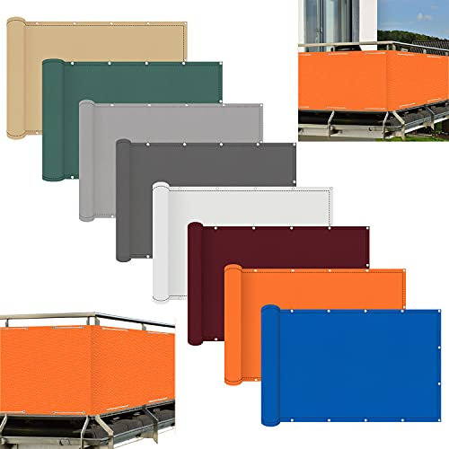 Brise Vue Retractable 60x500cm avec Attaches De CâBle Aux IntempéRies Brise Vue Terrasse HDPE pour Jardin, Balcon ou Terrasse