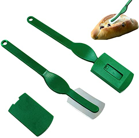 XiXiRan Cuchillo para Masa de Pan, 2 Piezas Cuchilla Panadero, Cuchilla Cortador de Pan, Herramienta de Corte de Pan Panaderos, Greñar Pan, para Hornear Accesorios de Cocina