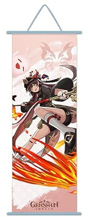 ZPPLD Genshin Impact Hu Tao Poster, Anime Wandposter, 70 x 25 cm, Wohnheim Deko