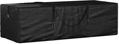 vidaXL Aufbewahrungstasche für Gartenkissen, Schutzhülle mit Griffe Reißverschluss, Wasserfest UV-beständig Tasche, Auflagentasche Aufbewahrung, 135x40x55cm Polyethylen