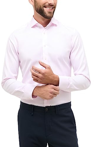 ETERNA Slim Fit Cover Hemd Langarm blickdichter Twill rosa
