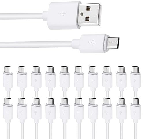 Smays USB C Charger Cable 20-Pack Bulk, Type C Android Cord 3.3ft Multipack
