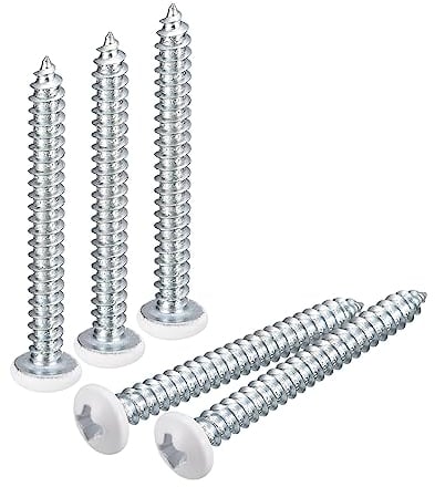 QUARKZMAN ST4x40mm Blanc Vis Autotaraudeuse, 25pcs Poêle Tête Phillips Bois Vis pour Travail Bois