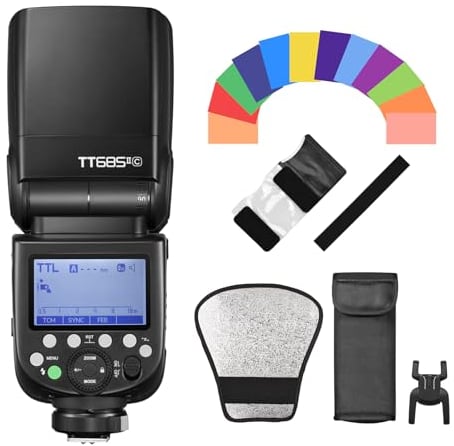 Godox TT685II-C TTL Flash On-Camera Speedlight 2.4G Wirelss X System GN60 High Speed 1/8000s Replacement for Canon 1DX 5D Mark III 5D Mark II 6D 7D Camera