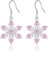 Weihnachtsgeschenke für Damen, Schneeflocke Ohrringe mit funkelnde Rosa Zirkonia Ohrhänger Haken-ohrringe für Frauen Mädchen, Schneeflocken Ohrstecker Schmuck