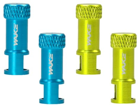 CYSKY 2 in 1 Presta Valve Stem Caps with Valve Core Removal Tool in Cap, Bicycle Tubeless Presta Valve Stem Covers, Light Weight Durable, Convenient Bike Tool (4pcs (Blue & Green))