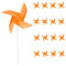 sourcing map 25pcs Windmills for the Yard Garden 15.7 x 9.1 4 Leaves Pinwheels Wind Mills Spinners Windproof Waterproof Bird Devices with Stakes for Patio Decor, Orange