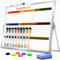 Marsrock Whiteboard mit Ständer, beidseitiges White board 30 x 40 cm, inkl. 10 Marker, 6 Magnete, 1 Schwamm. Tragbares Tisch-Whiteboard für Planung, bunter Wochenplaner für Schule und Zuhause