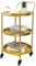 TRIROCKS 78 cm Hoher 3 Ebenen Rollwagen Barwagen Stabile Aufbewahrung Küchenwagen Metall Servierwagen mit Rädern Feststellbaren Rollen für den Einsatz in der Küche zu Hause Unterhaltungszwecke (Gold)