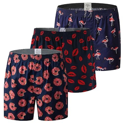 Hialegion American Boxershorts Herren Baumwolle Retroshorts S-XL