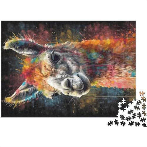 Puzzles für Erwachsene Lama Malerei 1000 Teile für Erwachsene Puzzles Holzpuzzles für Erwachsene Lernspielzeug 1000 Stück (75 x 50 cm)