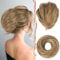 BARSDAR Gerades Haarknoten Pferdeschwanz, Kurzes Gerades Pferdeschwanz Dutt Haarverlängerung Gummiband Synthetisch Blond Haar Dutt Scrunchie Haarteil für Damen - Aschblond & Beige Blond
