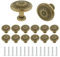 14 Pcs Antique Bronzy Cabinet Knobs Vintage Cabinet Handles Drawer Knobs Flower Pattern Cupboard Handle Retro Bronze Drawer Pull Handle for Chest of Drawers Furniture Cupboard Dresser Wardrobe Door