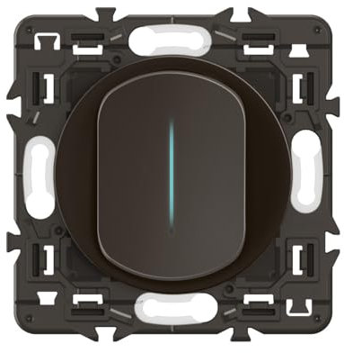 LEGRAND - Interrupteur/Va-et-vient Céliane témoin 10A - Design moderne - A équiper d'une plaque - Titanium