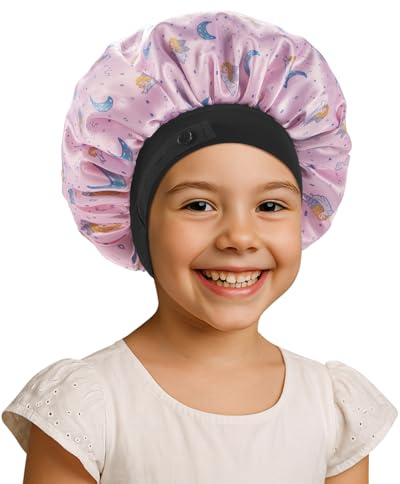 Bonnet Enfant en Satin Douce, Réglable Double Couche pour Filles Garçons