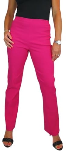 Paulo Due Elasticated Waist Trouser for Women Pull On Hot Pink (18)