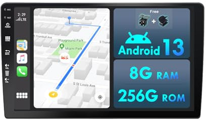 MISONDA 8 GB + 256 GB 2 DIN 9 pollici IPS Schermo Android Autoradio Autoradio Carplay Navigazione GPS Android Auto MirrorLink RDS Telecamera posteriore gratuita + Microfono