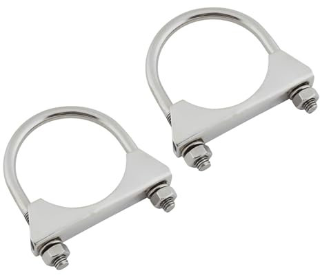 Ali2 2 Piezas Abrazadera De Escape,Abrazadera De Escape De Acero Galvanizado Con Tuerca,Abrazadera De Tubo De Escape,Abrazadera De Tubo De Escape,Abrazadera De Tubo De Escape (45mm)