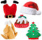 Weihnachtsmützen Erwachsene – 5 Stk. Lustige Hüte – Nikolausmütze, Hähnchen Hut, Weihnachtsmannbeine, Puddingmütze, gefüllter Truthahnhut, Weihnachtsmütze – Witzige Kostüme und Lustige Mützen im Set