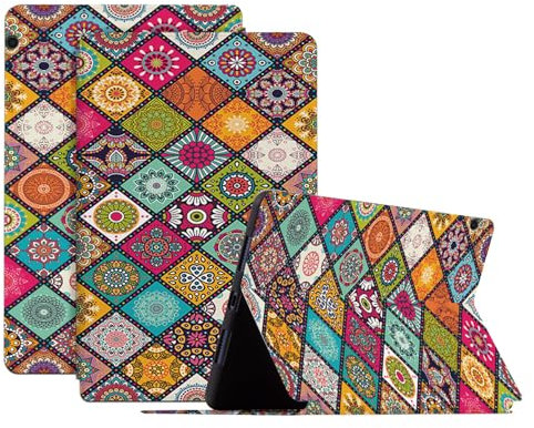 DayQiQiPu Caso per Huawei MediaPad T5 10,1 Pollici AGS2-W09/AGS2-W19/AGS2-L03/AGS2-L09 Custodia per tablet Ultrasottile con Motivo della serie Plaid colorato in pelle PU Flip Custodia protettiva,05