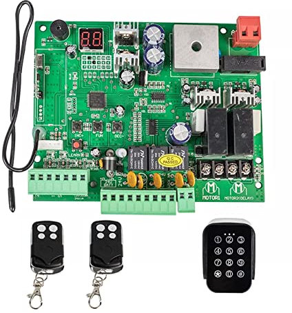 Torantrieb, Universelle 12-V-/24-V-Leiterplatte for automatische Doppelarm-Drehtoröffner-Steuerplatine Smart Control Center-System for Auffahrt(2 remote 1 Keypad)