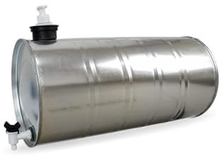 Formplas Distributeur de savon en métal de 35 litres avec robinet d'écoulement et support, réservoir d'eau, avec vis, camion, remorque, caravane, dimensions 280 x 550 mm