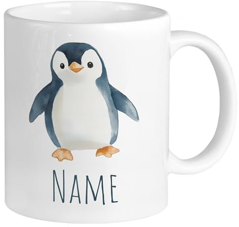 GRAZDesign Tazza personalizzata per bambini con design pinguino – Tazza in ceramica con nome per compleanni bambini in ceramica 330 ml