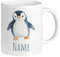 GRAZDesign Personalisierte Kinder Tasse mit Pinguin Design – Keramikbecher mit Namen für Kindergeburtstage Keramik 330ml