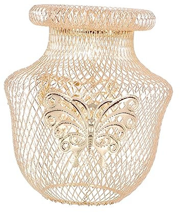 VILLCASE 1Stück Zarter Lampenschirm Eisen Mit Schmetterlingen Goldfarbene Vase Hängendes Lichtzubehör Für Stilvolle Wohnraumbeleuchtung Dekorative Lichtabdeckung Für Deckenlampen