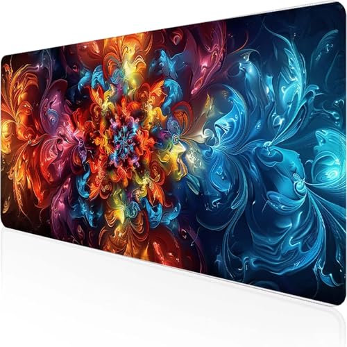 Mouse Pad Pattern Gaming Mouse Mat 1000x500x3mm, with Stitched Edges Desk Mats Blue Desk Pad Large Waterproof Anti-Slip Rubber Base Smooth Surface Keyboard Cover for Office Accessories, Gifts 4-C