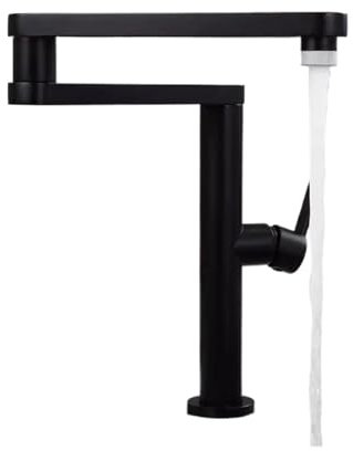 Brushed Gold Kitchen Faucet Foldable Pot Filler Tap Deck Mounted Sink Faucet Hot and Cold Sink Tap Rotate Folding Spout Brass(Black)