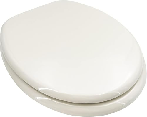 ADOB WC Sitz Klobrille Holzkern Farbe Pergamon extrem stabil, messing verchromte Scharniere, WC-Brille WC-Deckel, 85164
