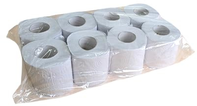 64 Rollen Toilettenpapier WC Papier Klopapier weiß Recycling Tissue 2-lagig 250 Blatt 8x8 in Großpackung