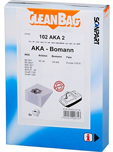 CleanBag 102 AKA 2, Original: BS 095, B 03, Inhalt: 8 Staubsaugerbeutel
