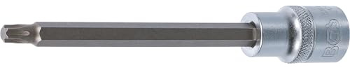 BGS 5184-T40 | Bit-Einsatz | Antrieb Innenvierkant 12,5 mm (1/2) | Länge 140 mm | T-Profil (für Torx) T40 | Chrom-Vanadium-Stahl | verchromt, matt | mit Rändelung