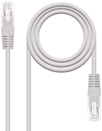 NANOCABLE 10.20.0405 - Cable de red Ethernet RJ45 Cat.6 UTP AWG24, 100% cobre, Gris, latiguillo de 5mts