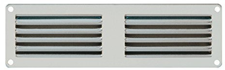 First Plast - Grille de ventilation métallique - Grille ventilation métal 200x60mm avec moustiquaire - Couleur aluminium