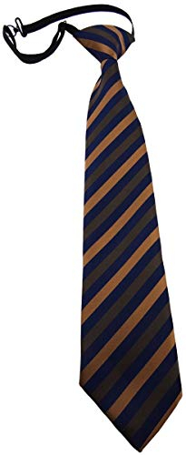 TigerTie Security Sicherheits Krawatte braun blau gestreift - vorgebunden mit Gummizug