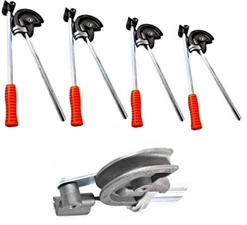 Set 4 pezzi Curvatubi, Piegatubi, Piegatrice Professionale, Strumento per Piegare Tubi in Rame ed Alluminio da 10-12-14-16mm, può Ottenere un Angolo Desiderato, Ampia Gamma di Applicazioni, Usato nei sistemi di Condizionamento, Ventilazione, Riscaldamento, Cablaggio Elettronico