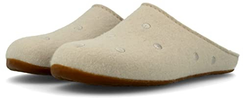 HAFLINGER Everest Noblesse Filzpantoffeln mit Punktdesign, Beige (49), Gr. 40