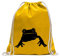 Kiwistar - Turnbeutel - gelb - Frosch Frog Teich - Fun Rucksack Sport Beutel Gymsack Baumwolle mit Ziehgurt